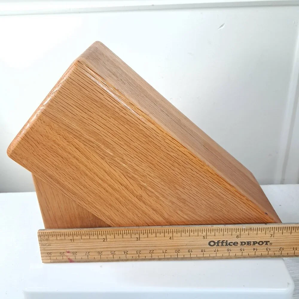 Vintage Cutco 5 Slot Knife Block Holder Wooden Wood Honey Oak‎ knives